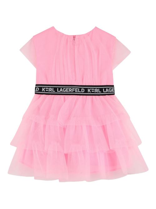 Abito bambina Karl Lagerfeld rosa con logo Karl Lagerfeld Kids | Z31059462